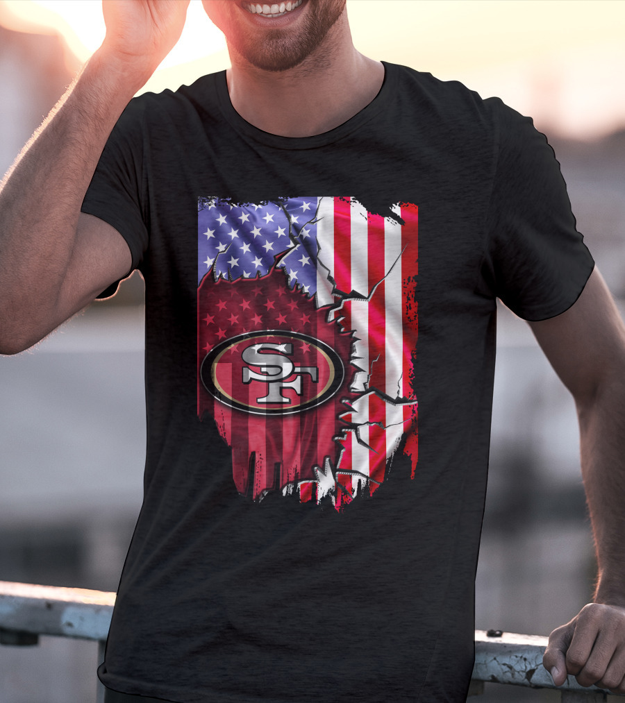 San Francisco 49ers American Flag V2 T-Shirt