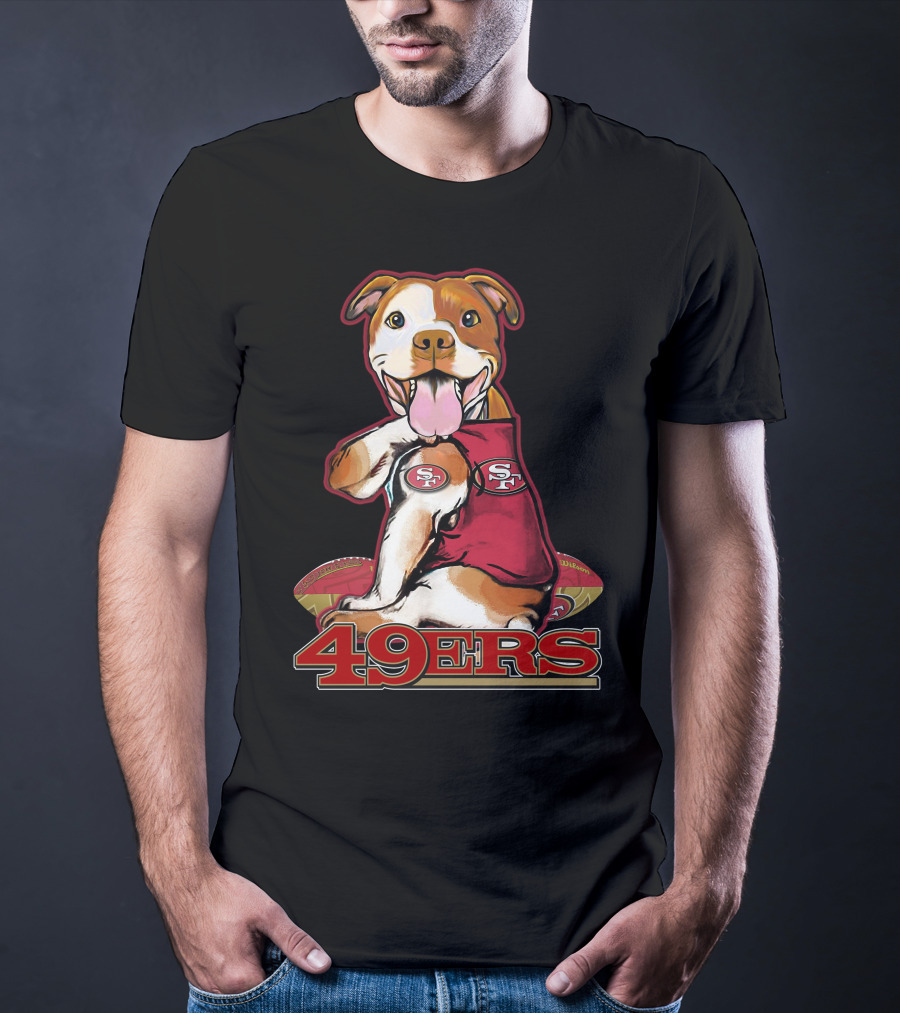 Pitbull Mascot San Francisco 49ers Football 49Ers T-Shirt