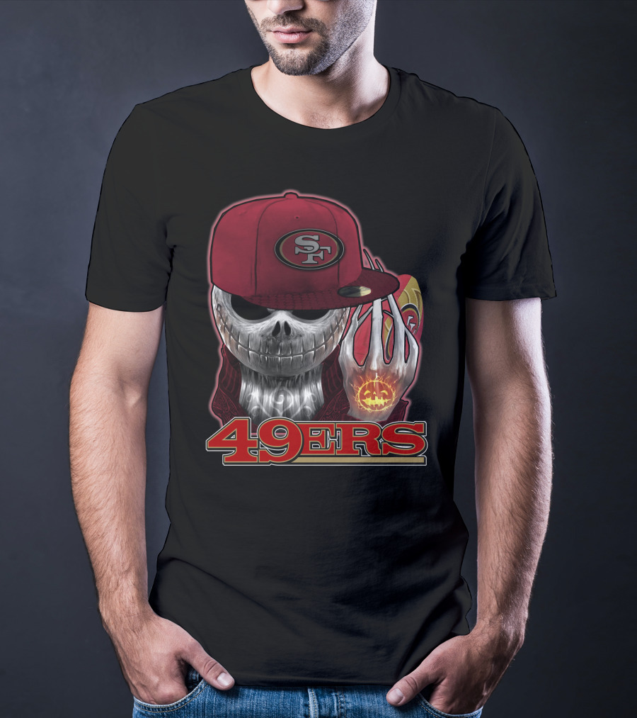 Jackskull 49ers SF Pumpkin Halloween Football T-Shirt