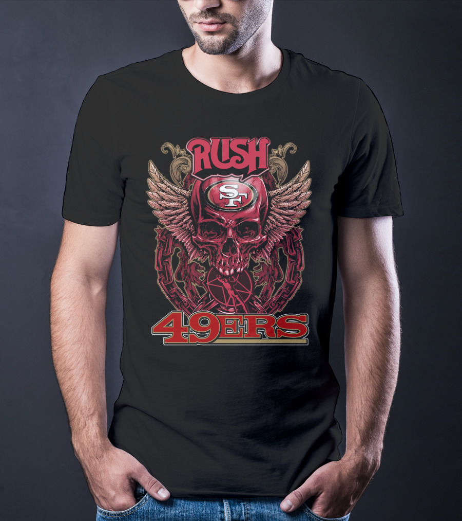 Rush San Francisco 49ers Winged Skull Logo 49ers T-Shirt