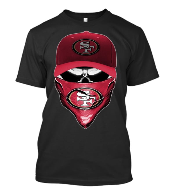 San Francisco 49ers Skull V6 SF Logo Cap And Bandana Kombination T-Shirt
