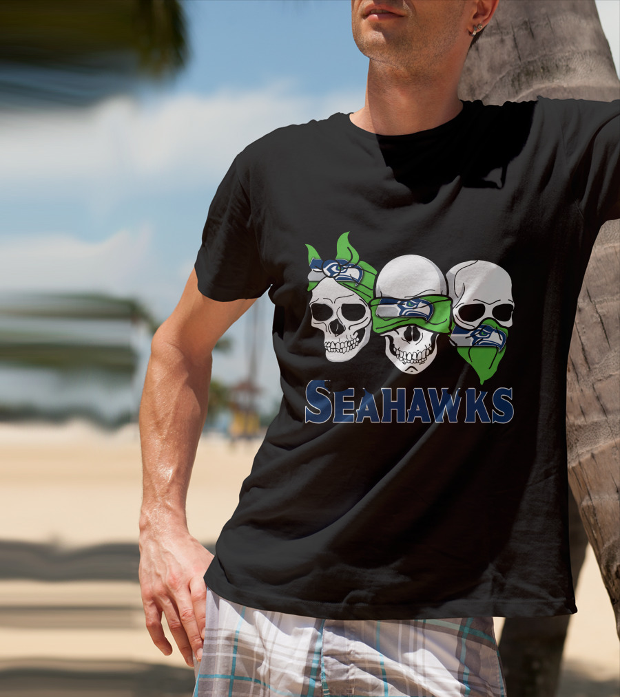 Seahawks Skulls Trio Bandana T-Shirt
