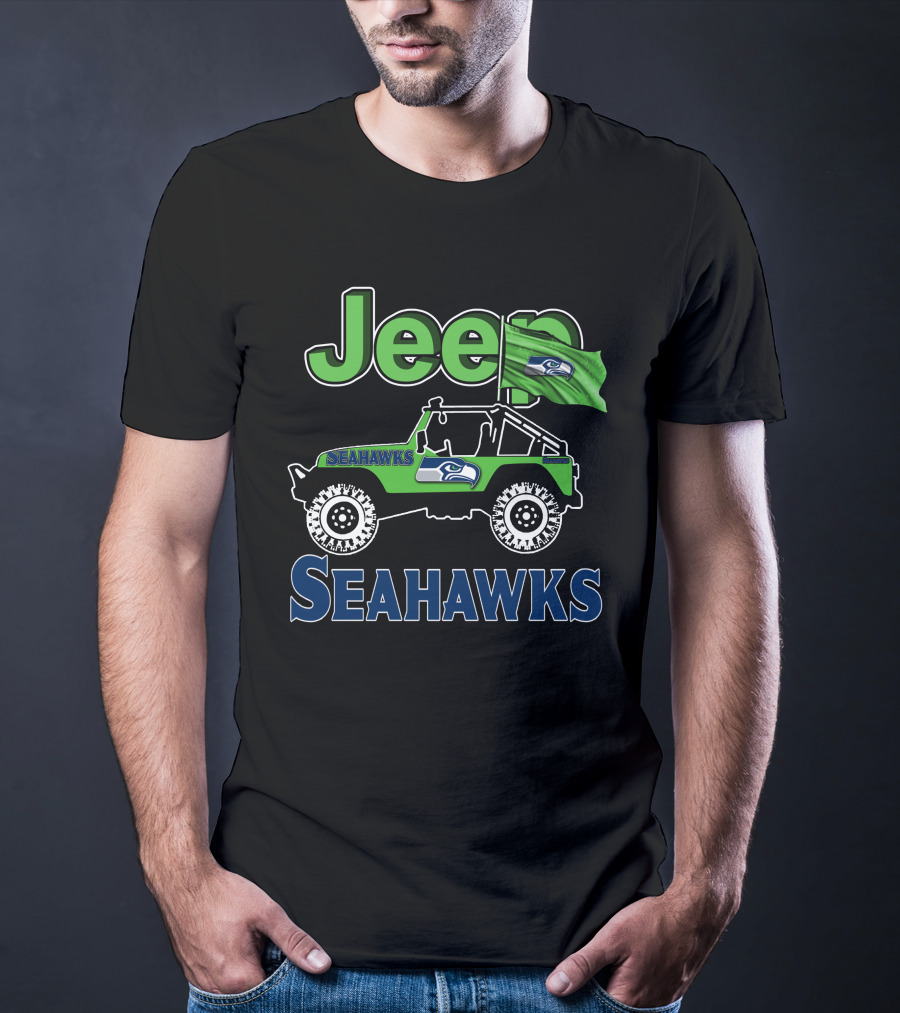 Jeep Seattle Seahawks Enthusiast Ride Flag T-Shirt