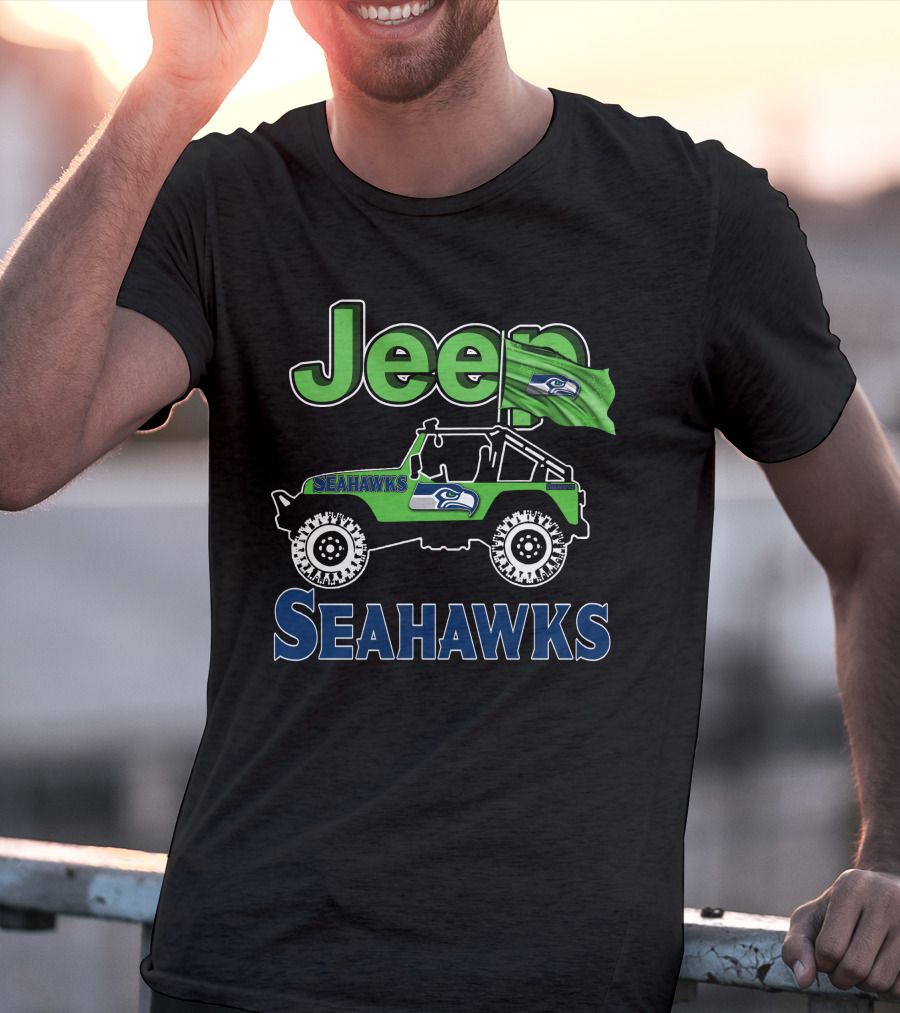 Jeep Seattle Seahawks Enthusiast Ride Flag T-Shirt