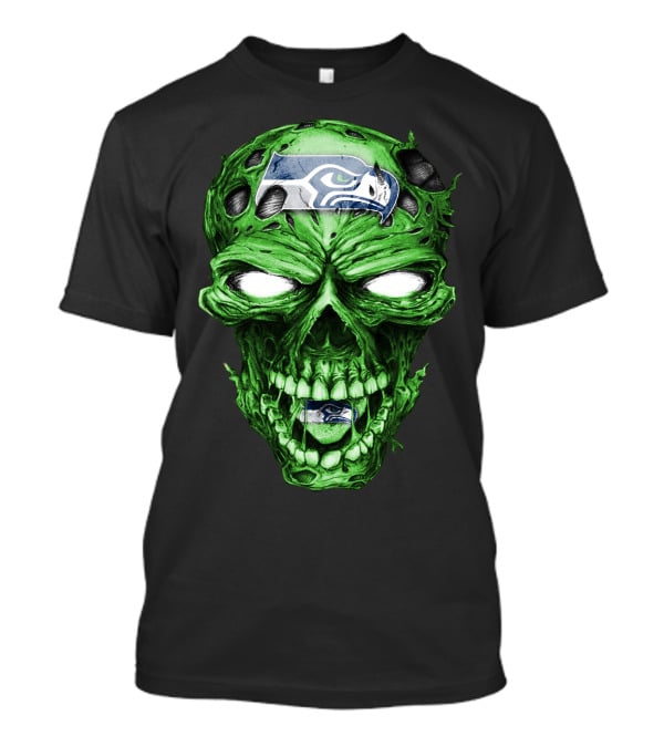 Skull V2 Seattle Seahawks Green Zombie T-Shirt