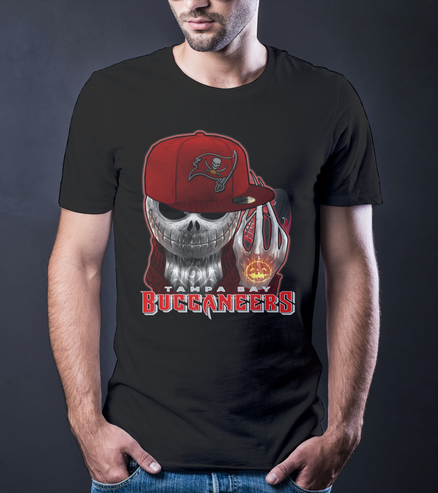 Tampa Bay Buccaneers Jackskull Halloween Pumpkin Hat T-Shirt