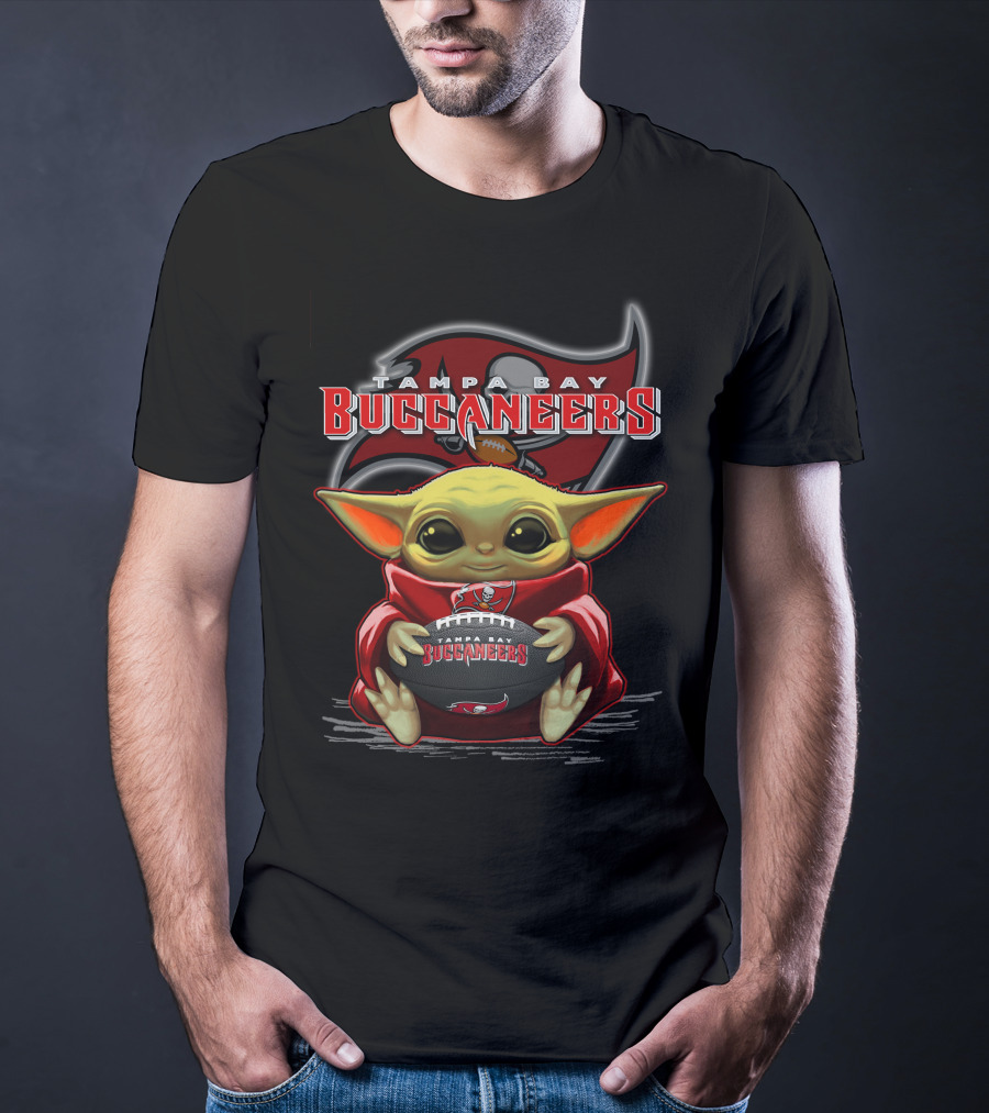 Tampa Bay Buccaneers Yoda Holding Football T-Shirt