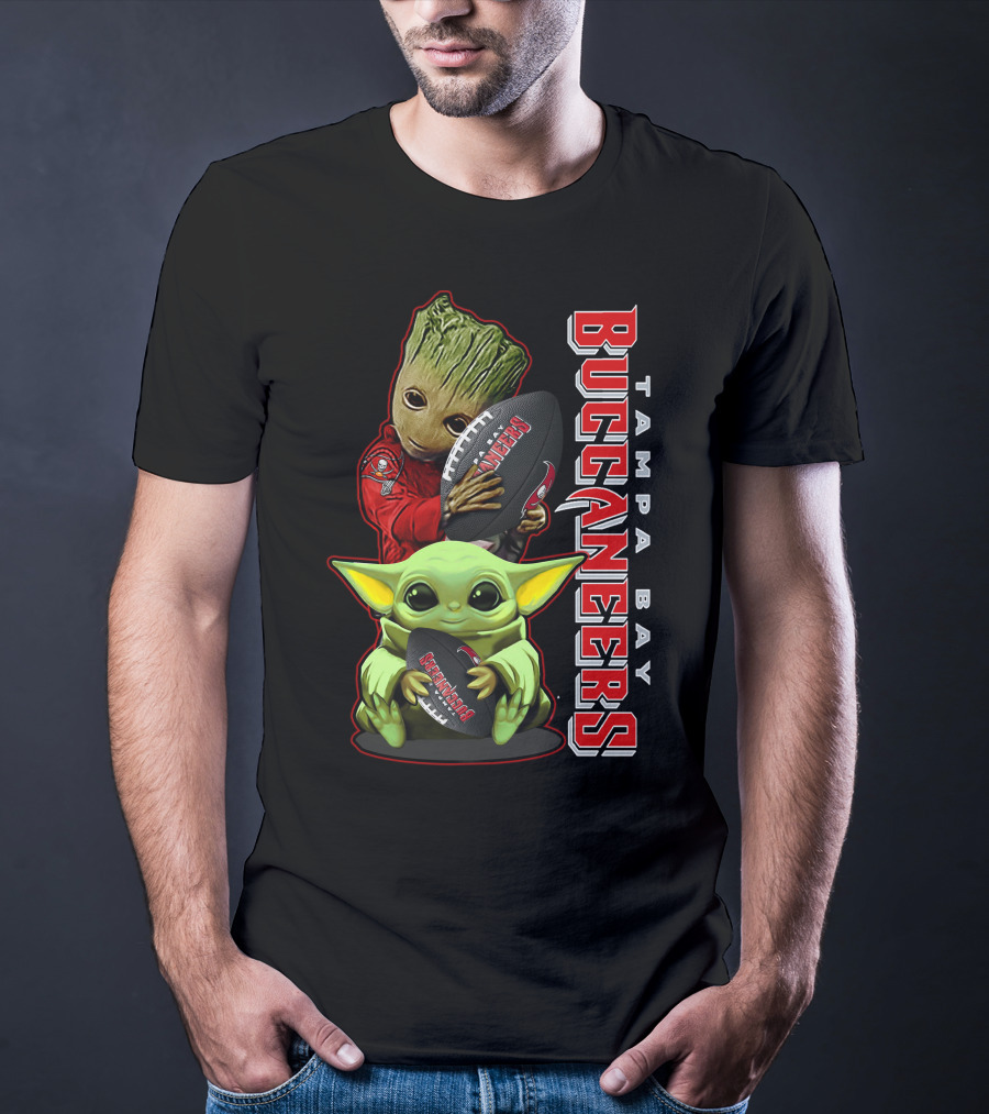 Grzd Tampa Bay Buccaneers Groot Baby Yoda Football T-Shirt