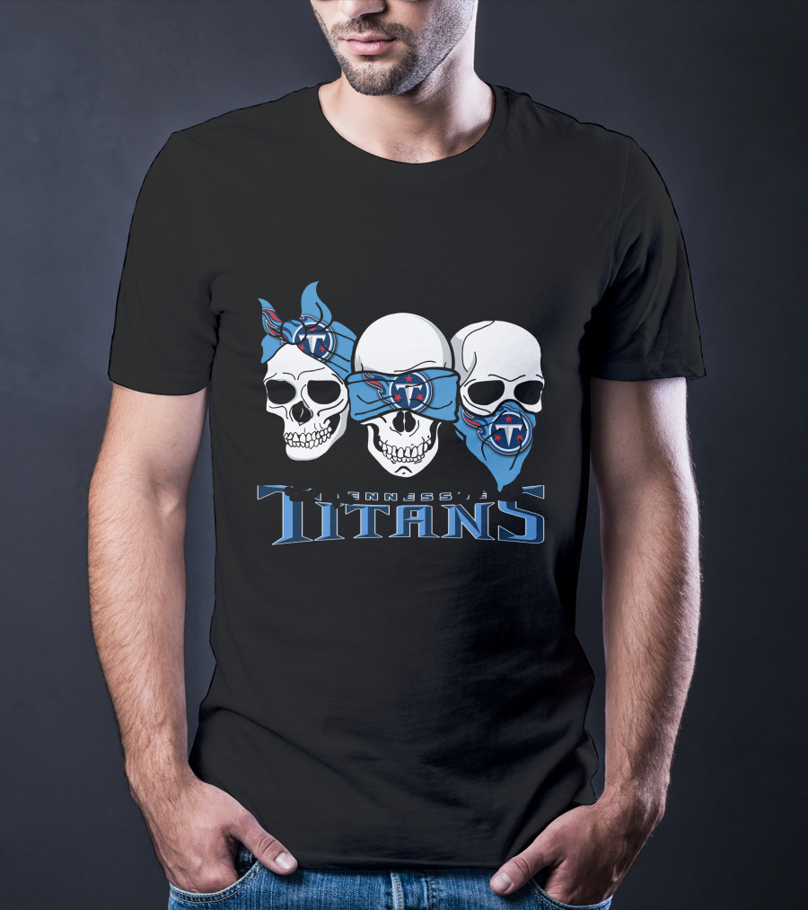 Three Skulls Tennessee Titans Bandanas T-Shirt