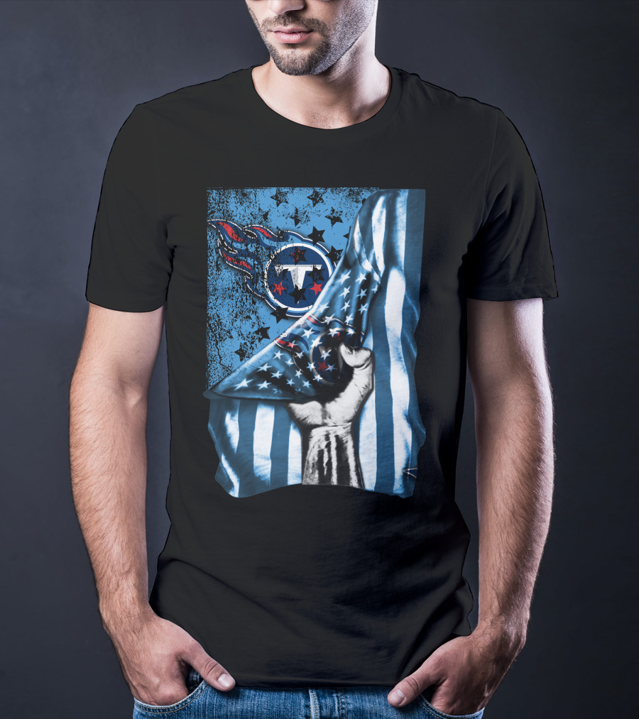 Flag Tennessee Titans American Stars Stripes T-Shirt