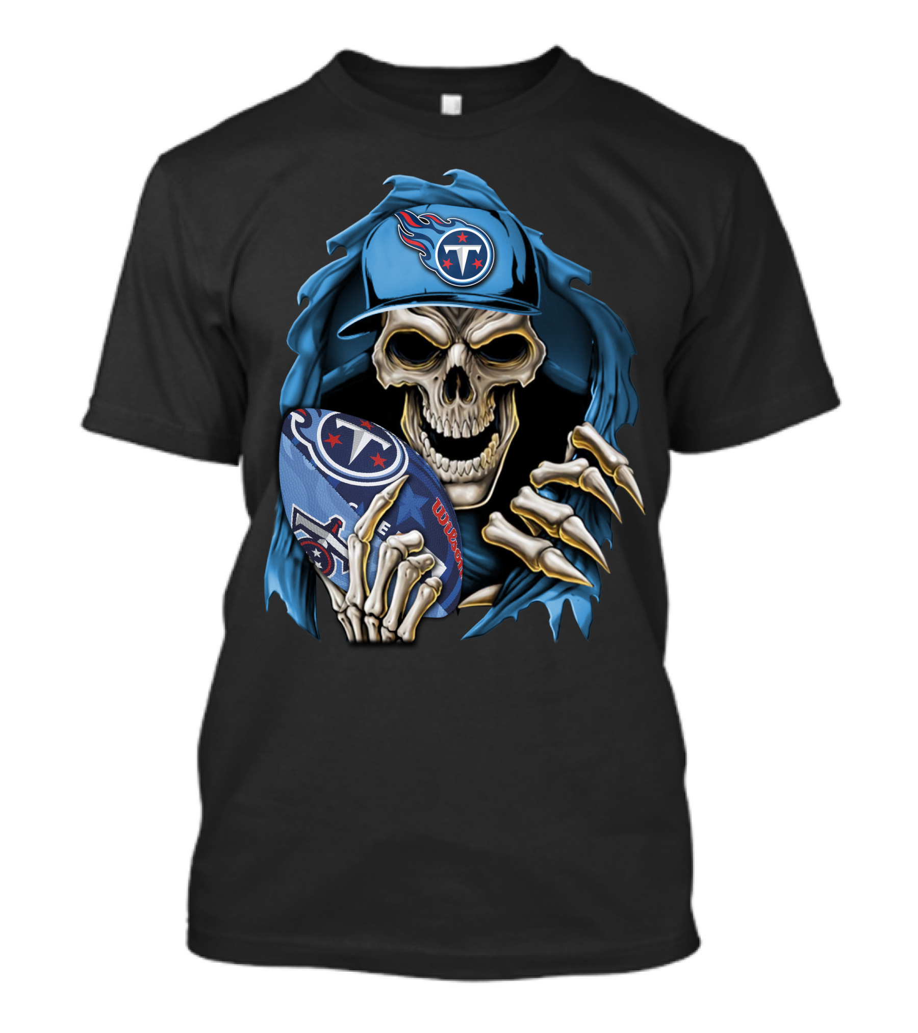 Skullbong Tennessee Titans Football Skeleton Fan Gear T-Shirt