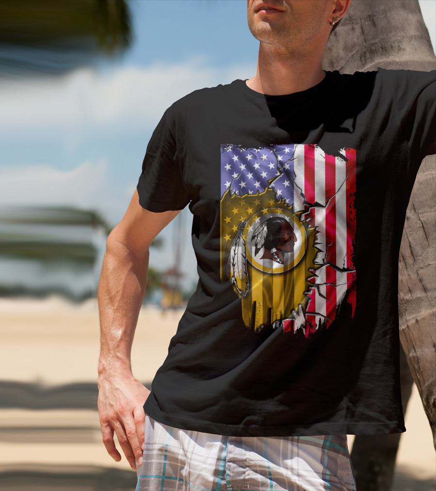 Flag V2 Washington Redskins American Flag Vintage T-Shirt