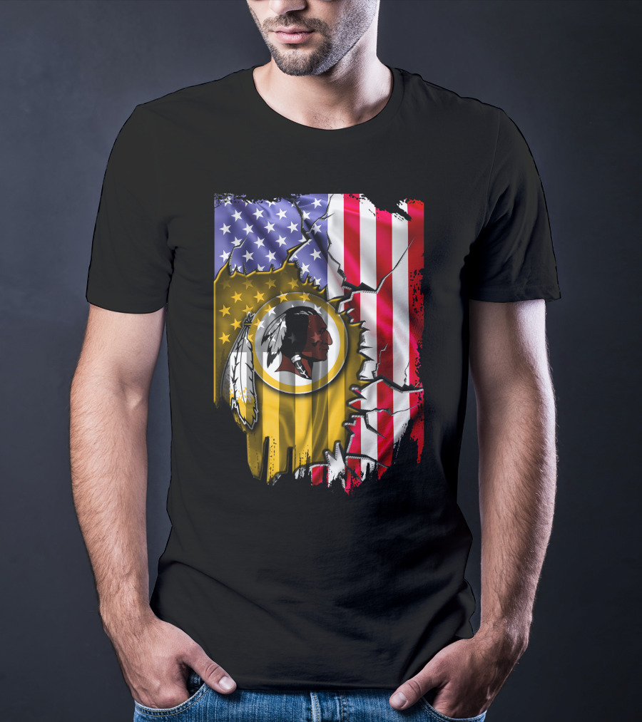 Flag V2 Washington Redskins American Flag Vintage T-Shirt