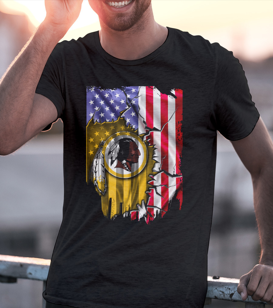 Flag V2 Washington Redskins American Flag Vintage T-Shirt