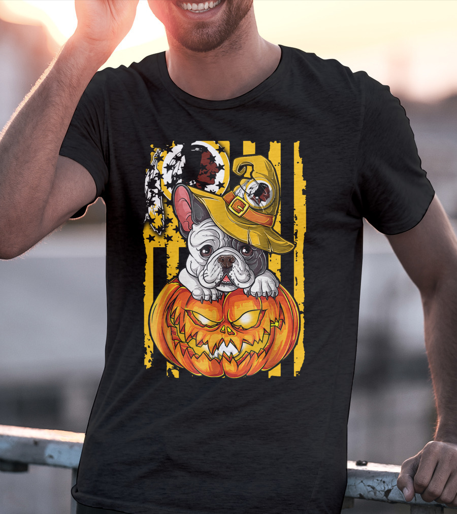 Hlw Washington Redskins Bulldog Halloween Pumpkin T-Shirt