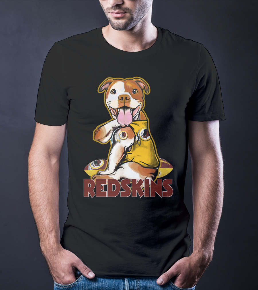 Pitbull Redskins Football Mascot T-Shirt