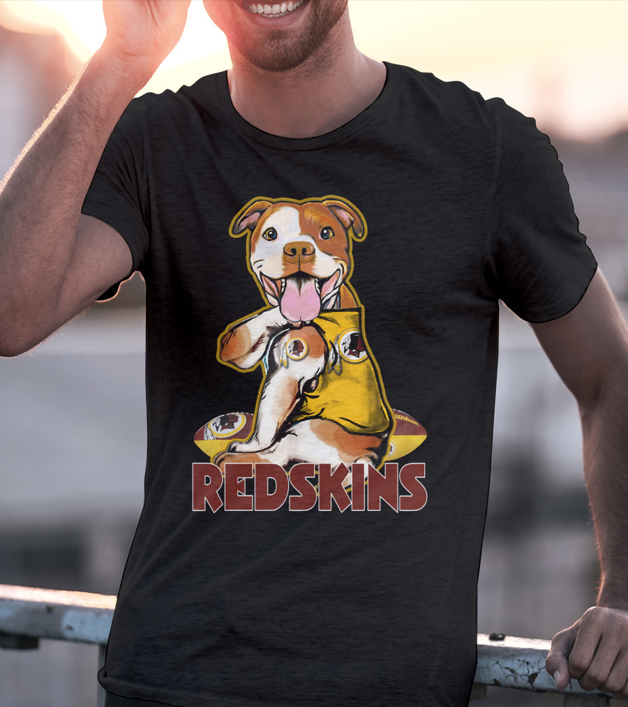 Pitbull Redskins Football Mascot T-Shirt