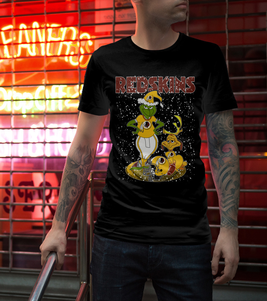 Grinchxmas Redskins Grinch Max Snowfall Football T-Shirt