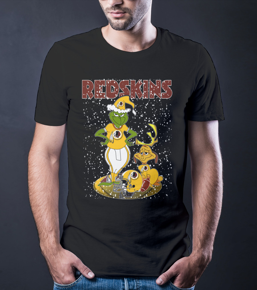 Grinchxmas Redskins Grinch Max Snowfall Football T-Shirt