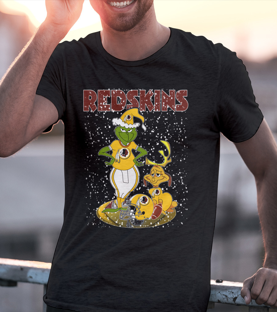 Grinchxmas Redskins Grinch Max Snowfall Football T-Shirt