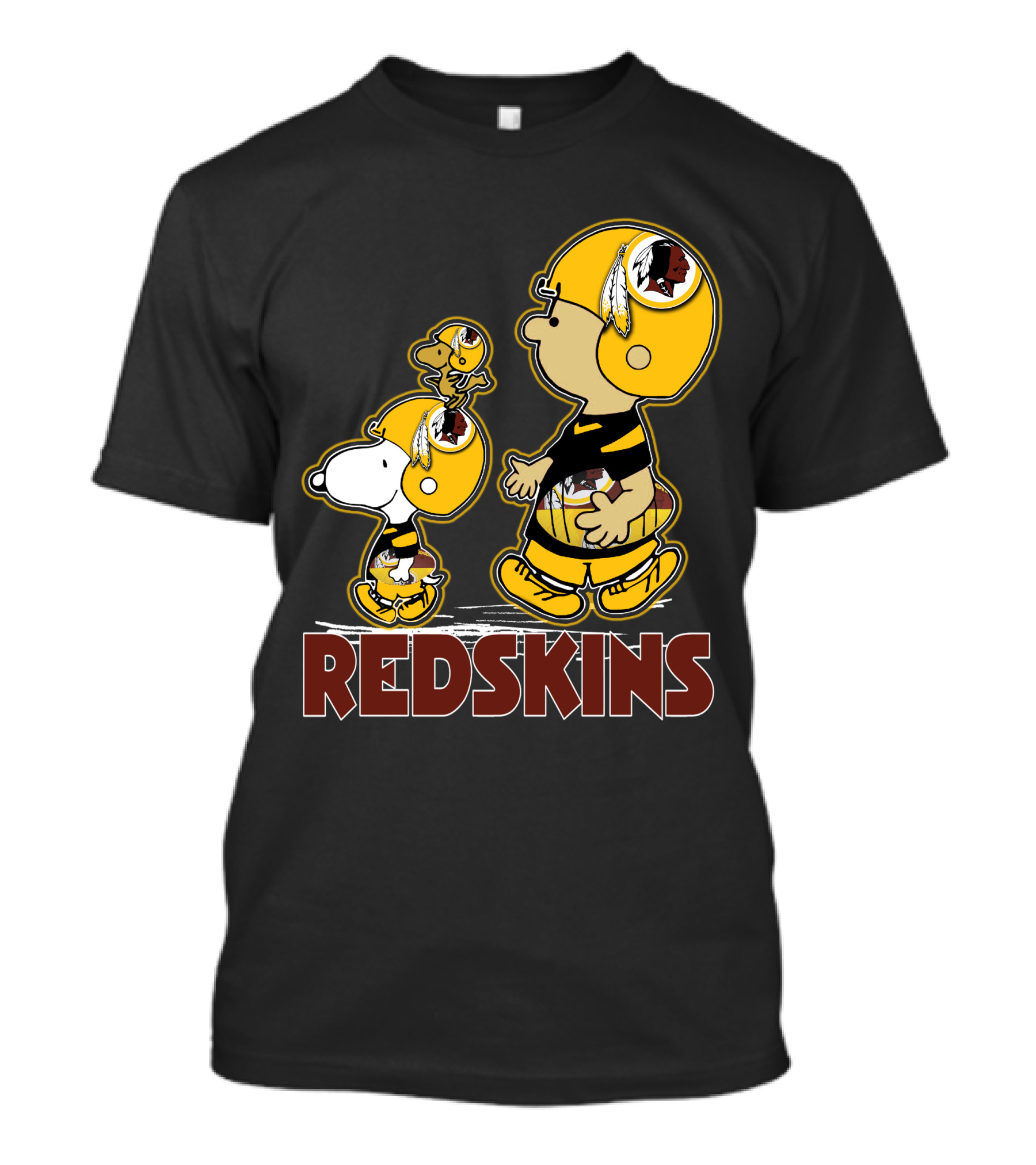 Snpfootball Redskins Peanuts Characters In Football Helmets T-Shirt
