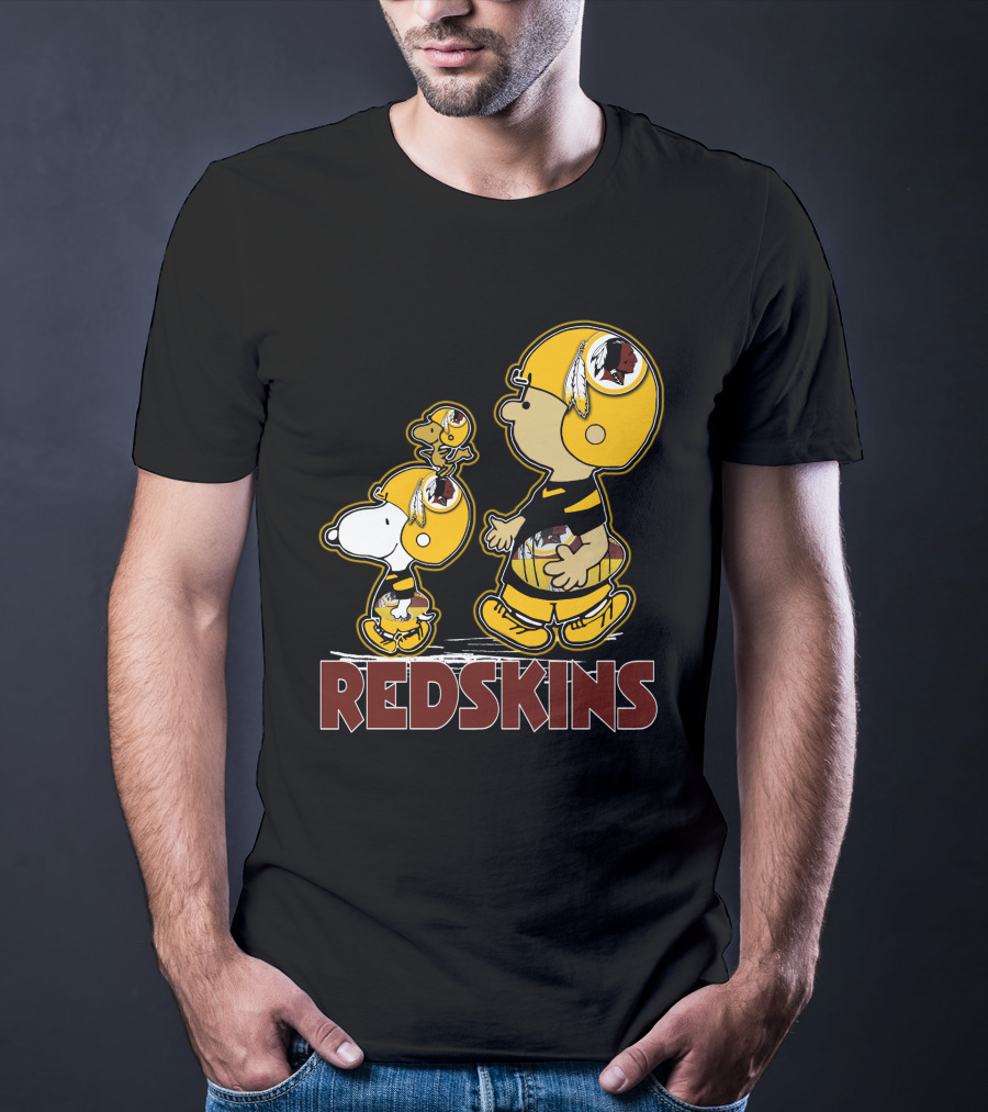 Snpfootball Redskins Peanuts Characters In Football Helmets T-Shirt