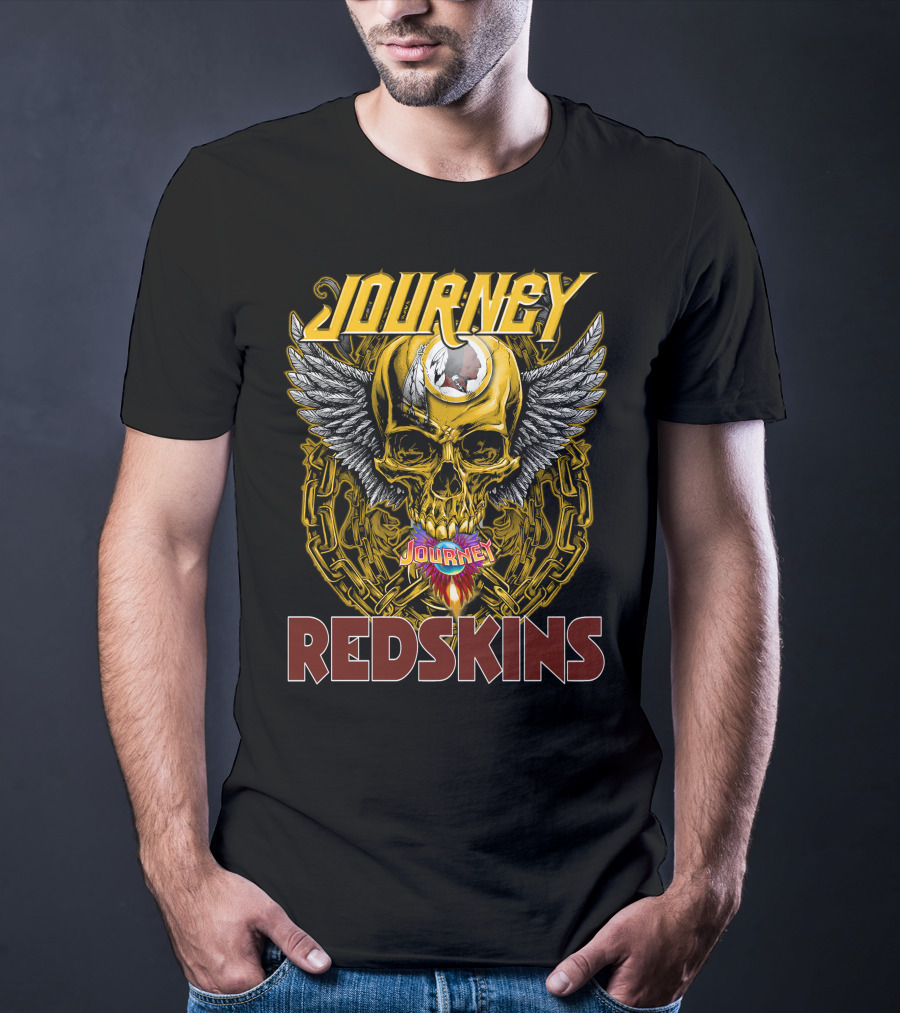 Journey Redskins Skull And Wings T-Shirt