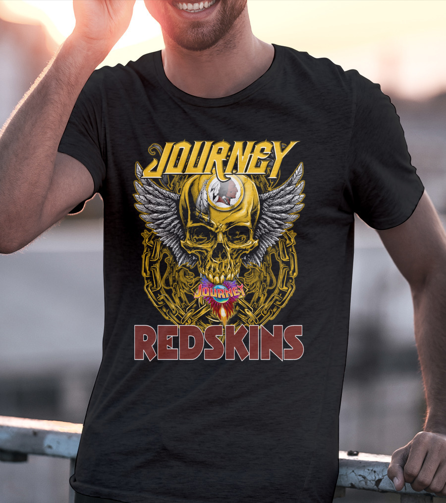 Journey Redskins Skull And Wings T-Shirt