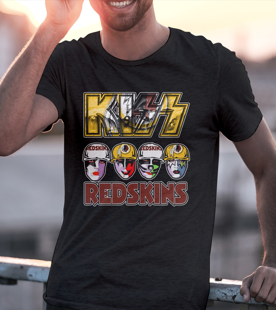 Kiss Washington Redskins Helmet Faces T-Shirt