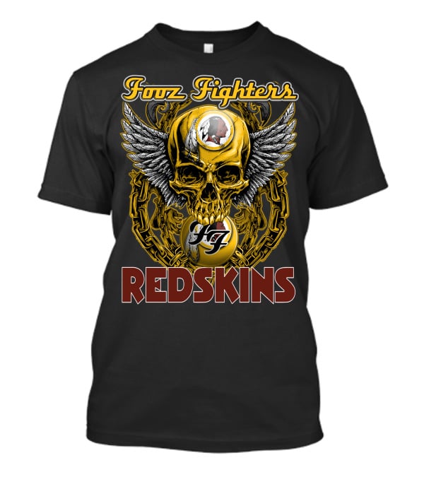Fooz Fighters Redskins Skull Wings Chain T-Shirt