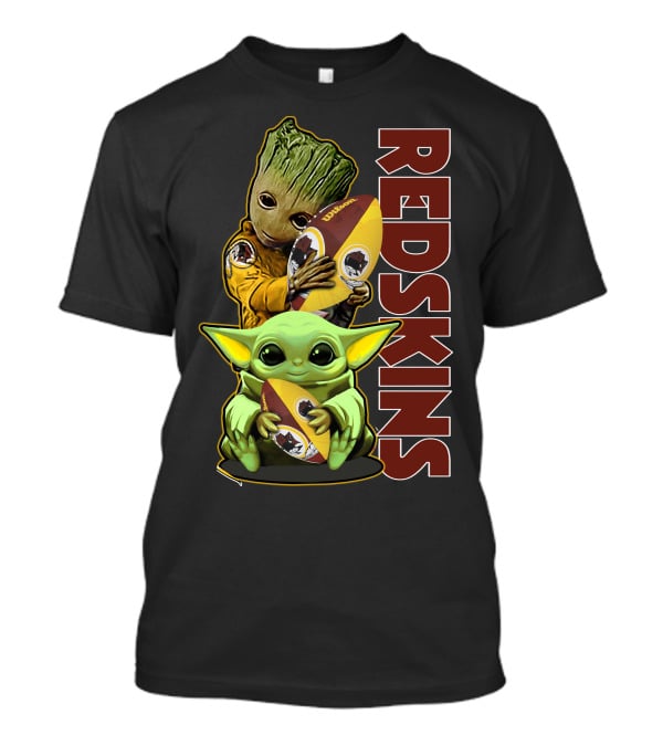 Groot Baby Yoda Washington Redskins Football T-Shirt