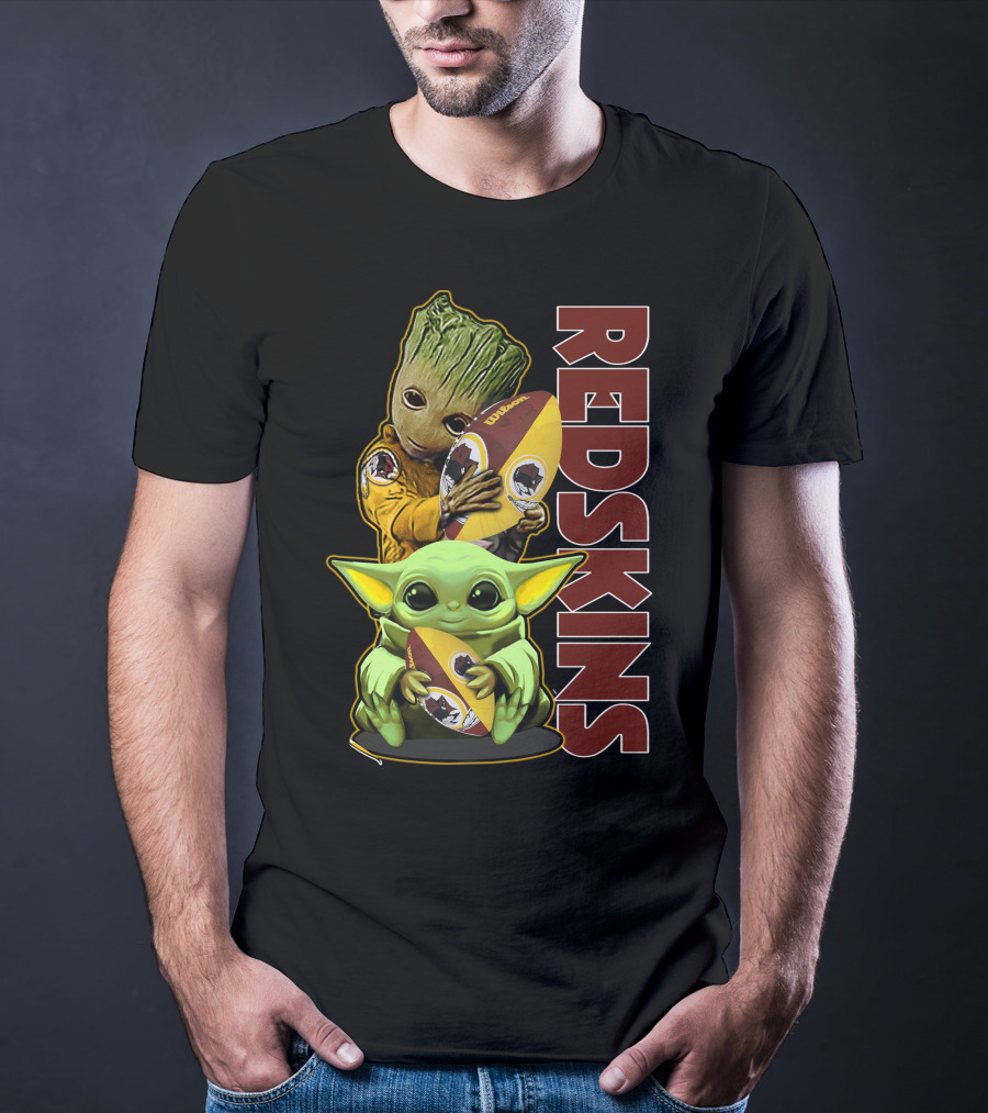 Groot Baby Yoda Washington Redskins Football T-Shirt
