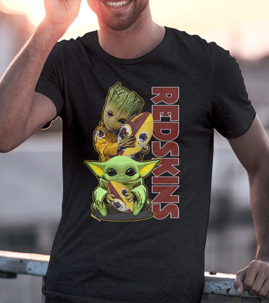 Groot Baby Yoda Washington Redskins Football T-Shirt