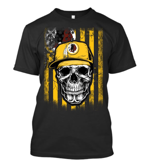Skull V1 Washington Redskins Hat Stripes Iconic Sports Symbol T-Shirt