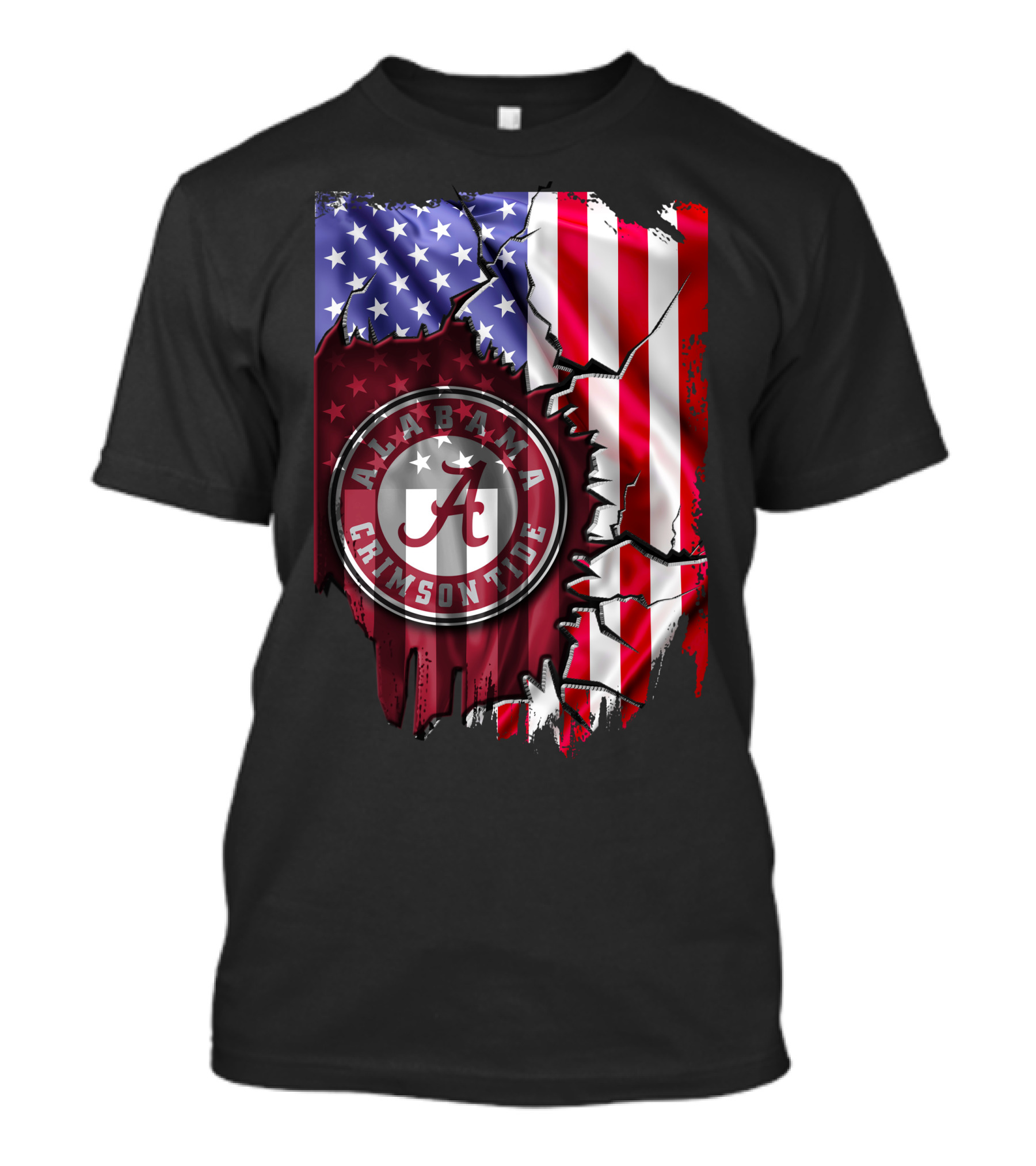 Alabama Crimson Tide American Flag V2 Stars And Stripes T-Shirt