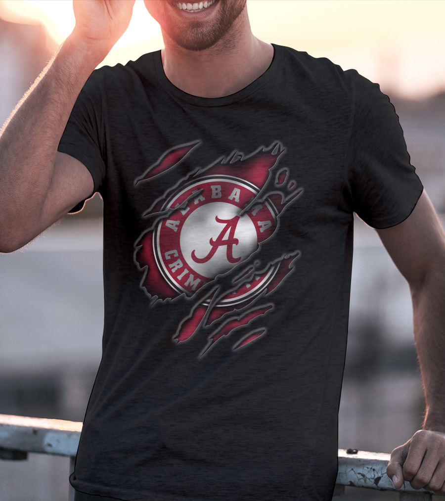 Torn Alabama Crimson Tide Logo A T-Shirt