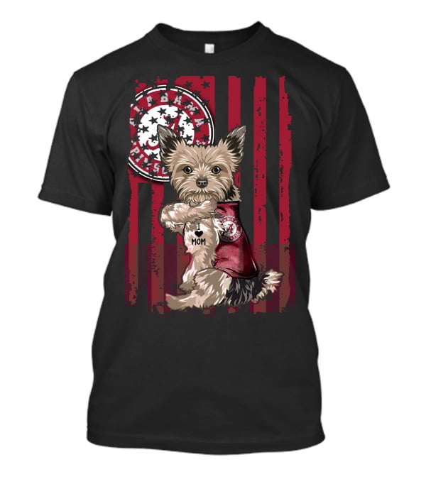 Yorkshire Terrier I Love Mom Alabama Crimson Tide T-Shirt