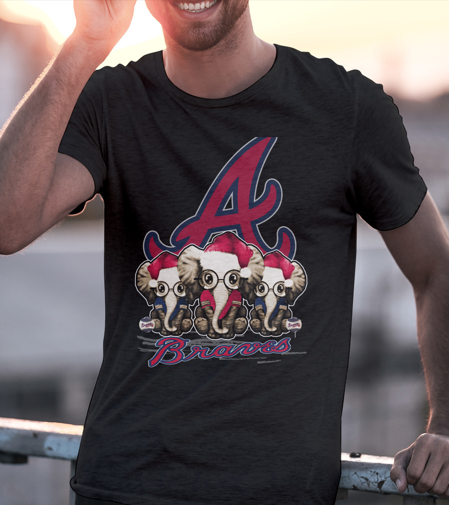 Atlanta Braves Christmas Elephants T-Shirt