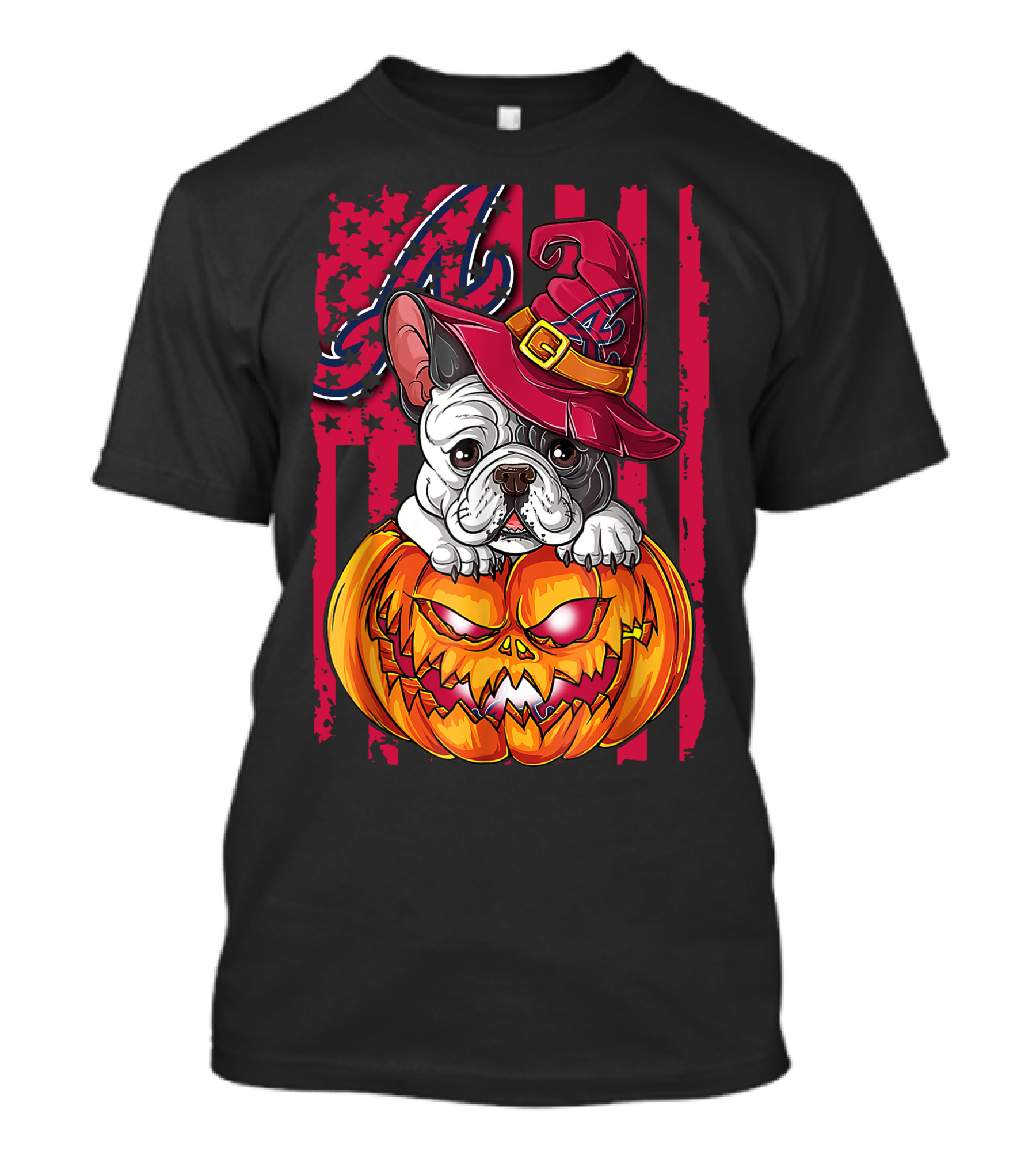 Atlanta Braves Halloween Bulldog Pumpkin T-Shirt