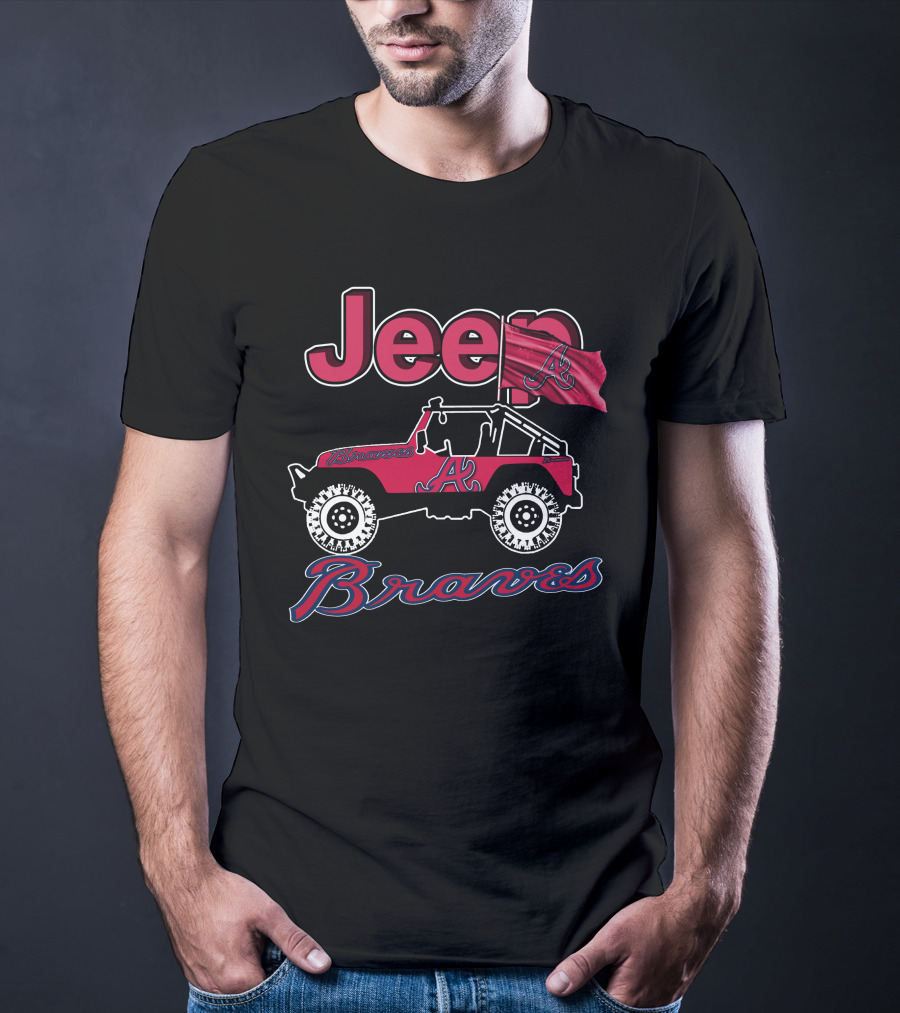 Jeep Atlanta Braves Red Flag Vehicle T-Shirt