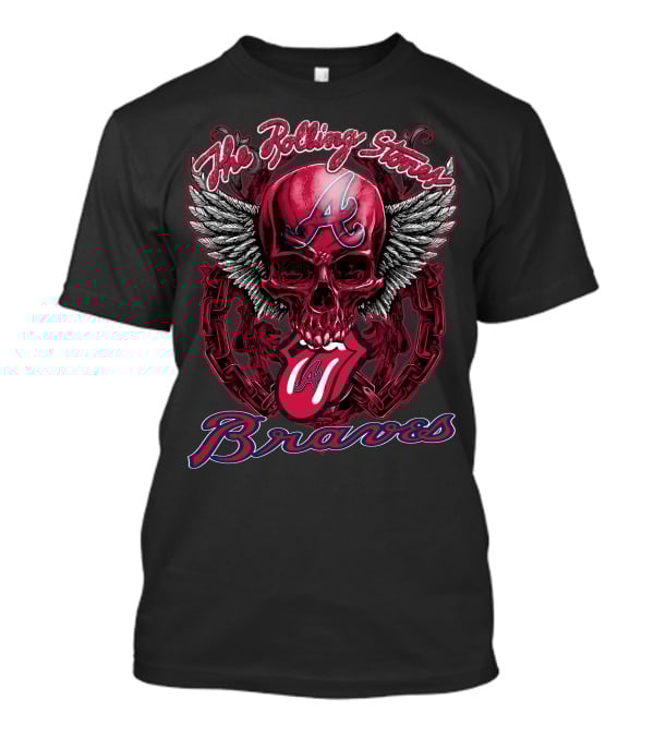 The Rolling Stones Atlanta Braves Winged Skull T-Shirt