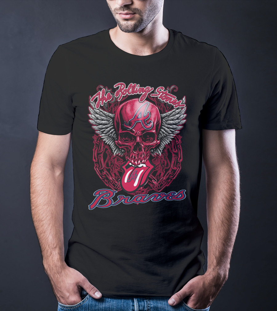 The Rolling Stones Atlanta Braves Winged Skull T-Shirt