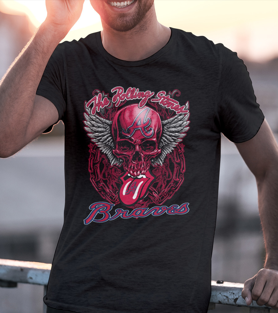 The Rolling Stones Atlanta Braves Winged Skull T-Shirt