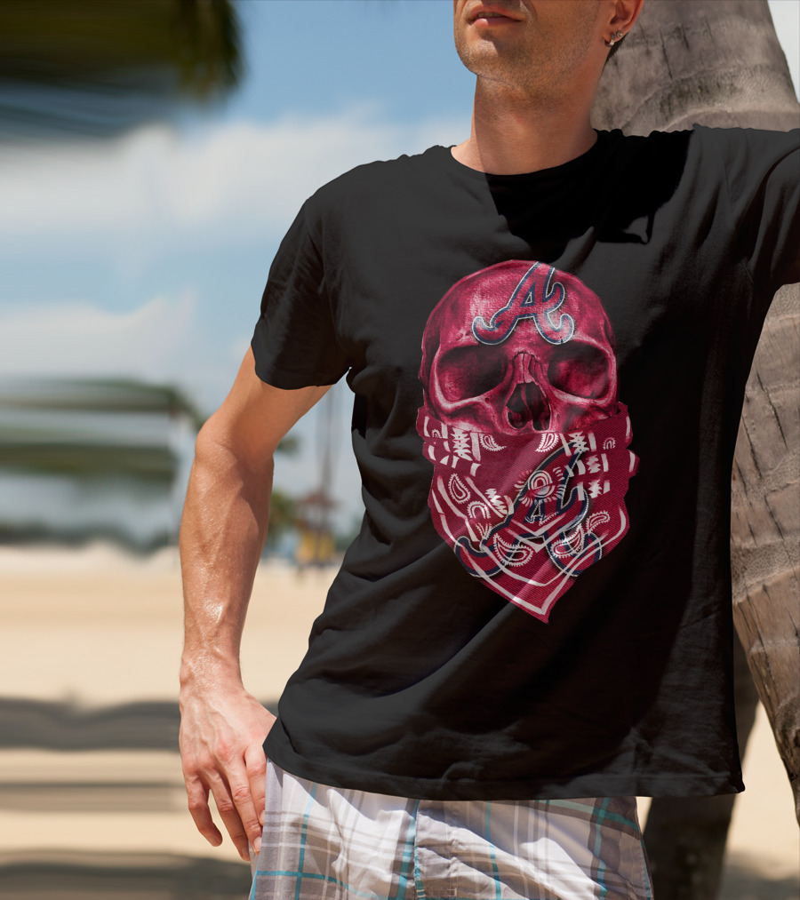Atlanta Braves Skull Bandana V5 T-Shirt