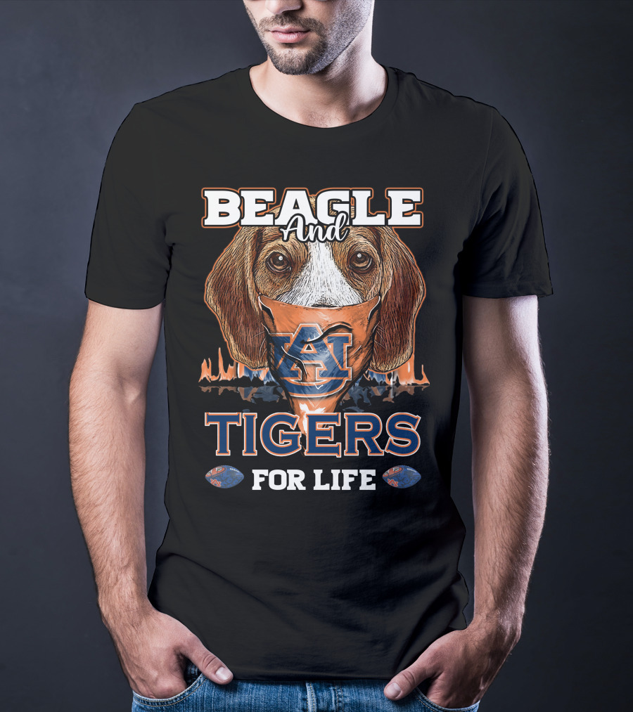 Beagle And Auburn Tigers For Life T-Shirt