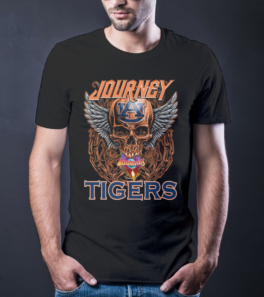 Journey Auburn Tigers Skull Wings T-Shirt