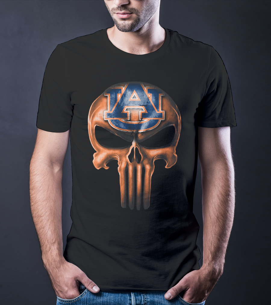 Skull Auburn Tigers Punisher T-Shirt