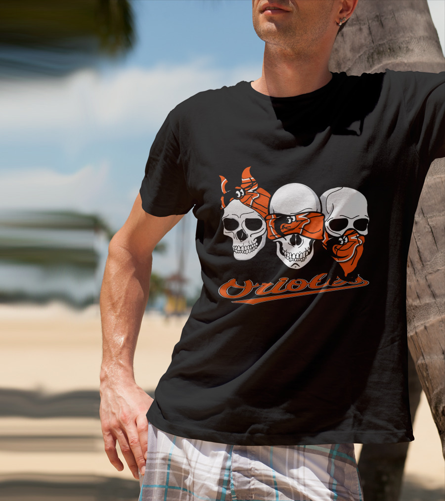 Orioles Three Skull Bandana T-Shirt