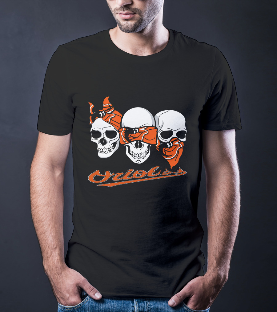 Orioles Three Skull Bandana T-Shirt