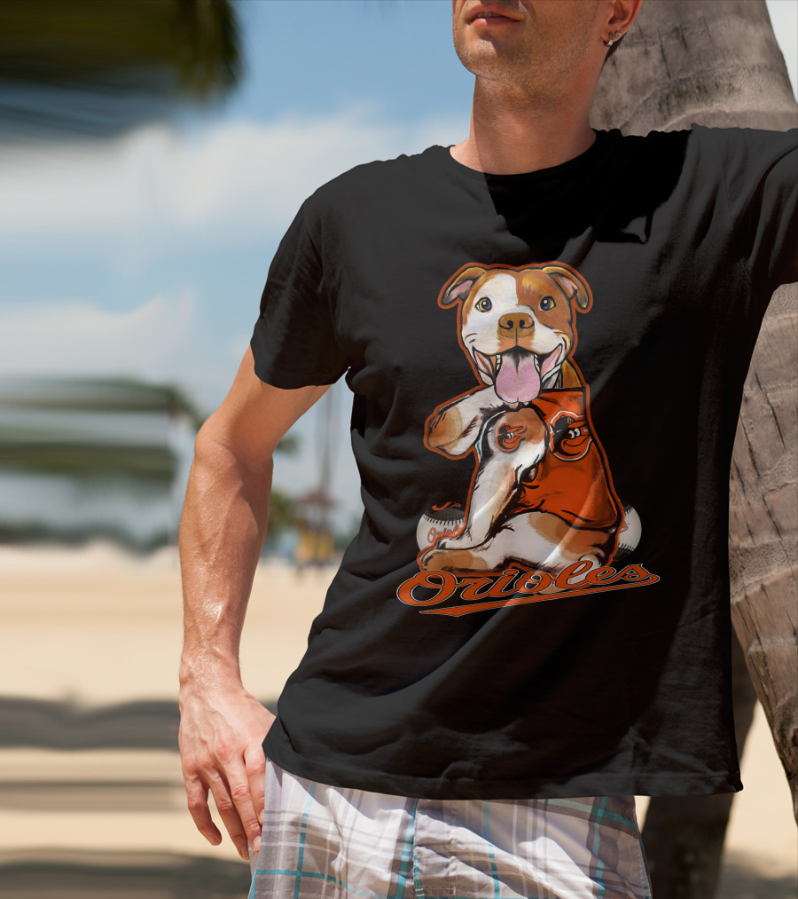 Pittbull Orioles Baseball Team Mascot T-Shirt